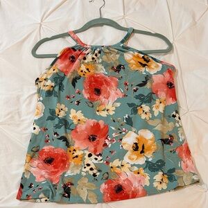 Papermoon Floral Camisole - Teal and Coral
